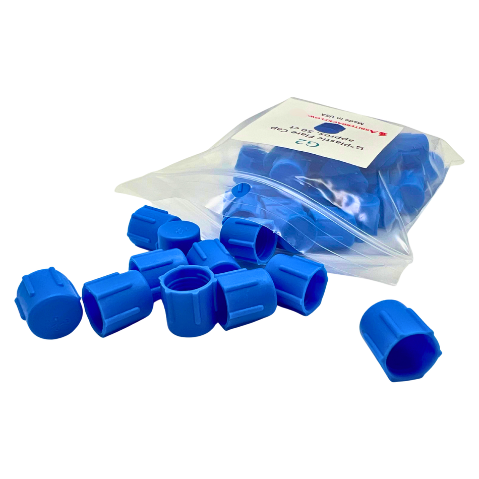 G2. 1/4" plastic cap for backflow assembly test cocks, ~50 count.